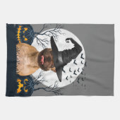 Franse Bulldog Halloween Pumpkin Patch Theedoek (Horizontaal)