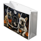 Franse Bulldog Halloween Spooky Groot Cadeauzakje (Voorkant Gekanteld)