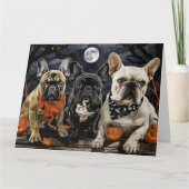 Franse Bulldog Halloween Spooky Kaart (Voorkant)