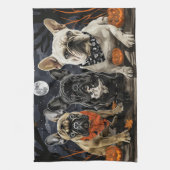 Franse Bulldog Halloween Spooky Theedoek (Verticaal)