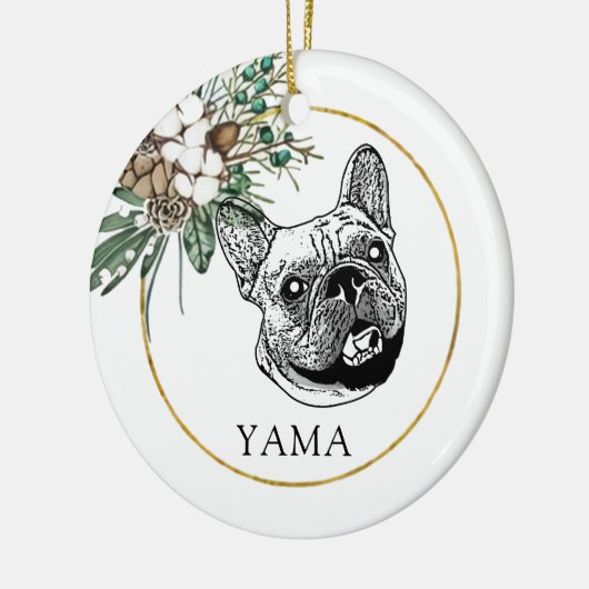 Franse Bulldog handtekening gepersonaliseerd Keramisch Ornament (Links)