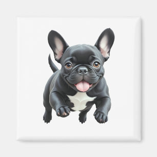 Franse Bulldog Happy Speelse Fun Jumping Joyful Magneet