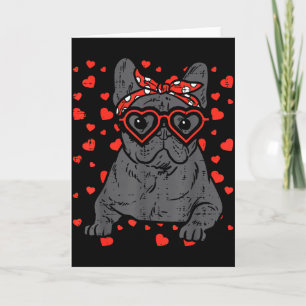 Franse Bulldog Hart Gles Valentijnsdag Frenchie D Kaart