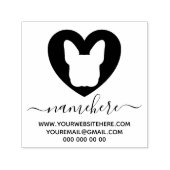 Franse Bulldog Hart Modern Zelfinktende Stempel (Design)