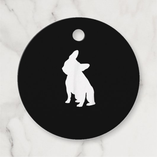 Franse Bulldog Head Tilt Apparel, Frenchie Head Bedankjes Labels (Voorkant)