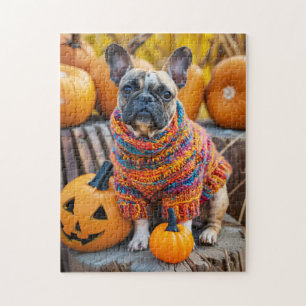 Franse Bulldog Herfst Pompoenen Legpuzzel