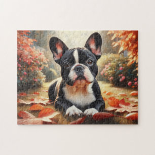 Franse Bulldog herfstbladeren Legpuzzel