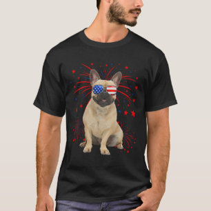 Franse Bulldog Hond Amerikaanse Vlag 4 juli T-shirt
