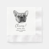 Franse Bulldog hond gepersonaliseerde proost Servet (Voorkant)