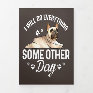 Franse Bulldog Hond Liefhebber Dier Cadeaus Dames Drieluik Aankondiging