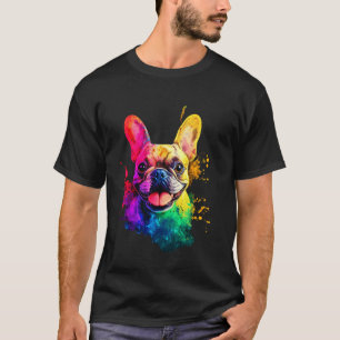 Franse Bulldog Hond Pop Art T-shirt
