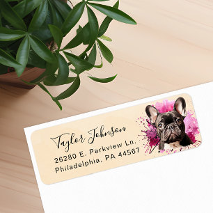 Franse Bulldog Hond Retouradres Label