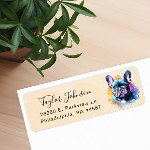 Franse Bulldog Hond Retouradres Label