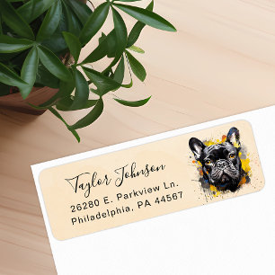 Franse Bulldog Hond Retouradres Label