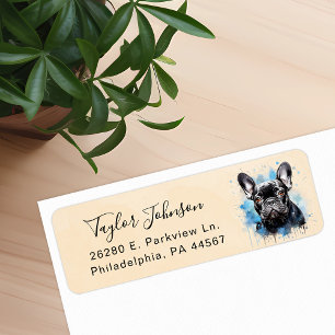 Franse Bulldog Hond Retouradres Label