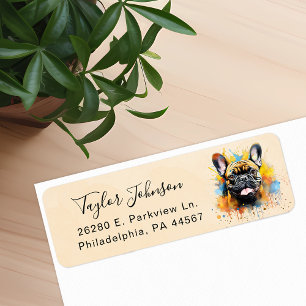 Franse Bulldog Hond Retouradres Label