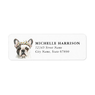 Franse Bulldog Hond Retouradreslabels Etiket