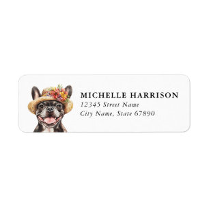 Franse Bulldog Hond Retouradreslabels Etiket