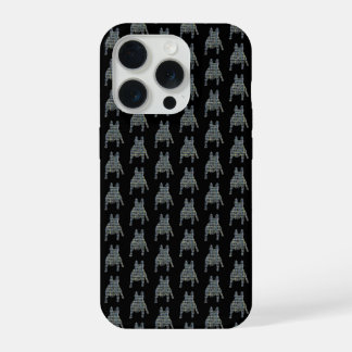 Franse Bulldog Honden Silhouet Raster Zwart iPhone 15 Pro Hoesje