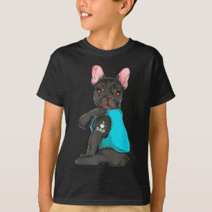 Franse Bulldog I Love Dad Tattoo Kleding, Dog Dad T-shirt