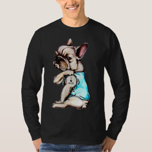 Franse Bulldog I Love Mam Tattoo Bulldog mama T-shirt