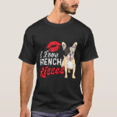 Franse Bulldog - Ik hou van Franse kussen T-shirt (Voorkant)