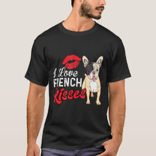 Franse Bulldog - Ik hou van Franse kussen T-shirt