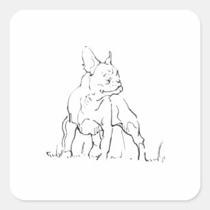 Franse Bulldog Illustratie - Hond Moeder Vierkante Sticker