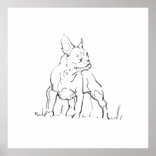 Franse Bulldog Illustratie - Hondenmoeder Poster