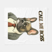 Franse Bulldog in een pak Fleece Deken (Voorkant (Horizontaal))