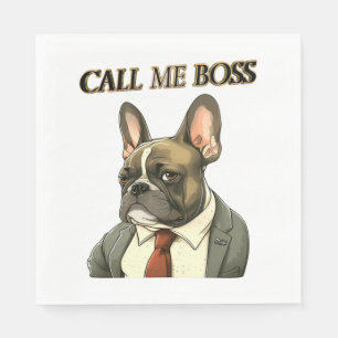 Franse Bulldog in een pak Servet