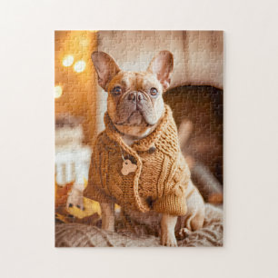 Franse Bulldog in Gebreide Hondenoutfit Legpuzzel