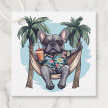 Franse Bulldog in Hawaiaanse Top
