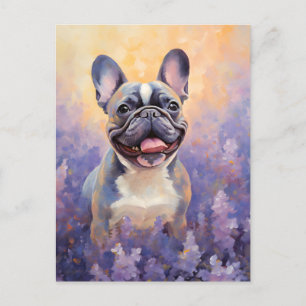 Franse Bulldog in Lavender veld Briefkaart