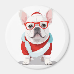 Franse Bulldog in Santa Costume Schattige Grappige Magneet