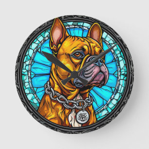 Franse Bulldog in Sierlijk Ontwerp Ronde Klok