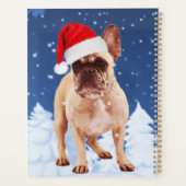 Franse Bulldog in Sneeuwkerstmis met Santa Hat Planner (Achterkant)