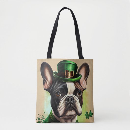 Franse Bulldog in St. Patrick's Day Dress Draagtas (Voorkant)