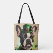 Franse Bulldog in St. Patrick's Day Dress Draagtas (Achterkant)