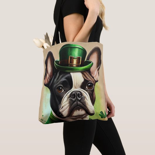 Franse Bulldog in St. Patrick's Day Dress Draagtas (Dichtbij)