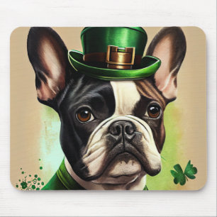 Franse Bulldog in St. Patrick's Day-jurk Muismat