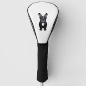 Franse Bulldog in Tuxedo met een bril Golfheadcover (Voorkant)