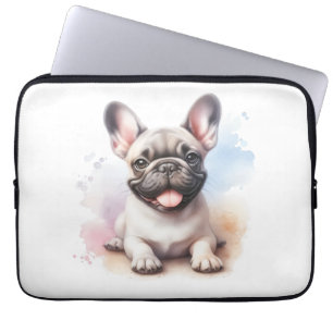 Franse Bulldog in waterverf Laptop Sleeve