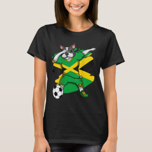 Franse Bulldog Jamaica Voetbal Fans Jersey Footbal T-shirt