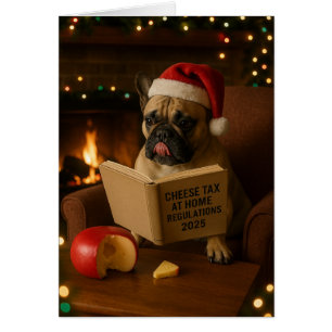 Franse Bulldog 'Kaasbelasting' kerstkaart