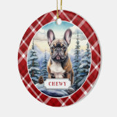 Franse Bulldog keramische cirkel Ornament (Links)
