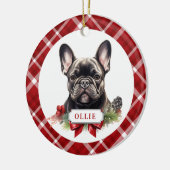 Franse Bulldog keramische cirkel Ornament (Links)