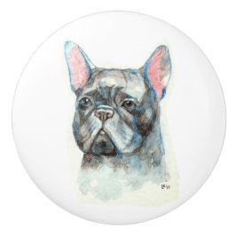 Franse bulldog keramische knop