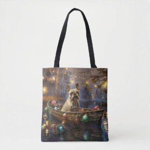 Franse Bulldog Kerst Feestelijke Reis Draagtas