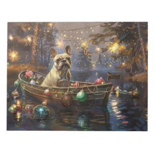 Franse Bulldog Kerst Feestelijke Reis Notitieblok